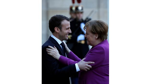 Макрон и Ангела Меркел