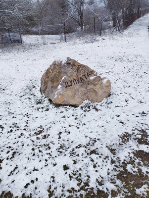 Камъкът в Царичина, който обозначава мястото на секретната операция "Слънчев лъч"