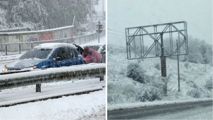 Закъсали автомобили и блокирани пътища в Смолянско заради обилен снеговалеж