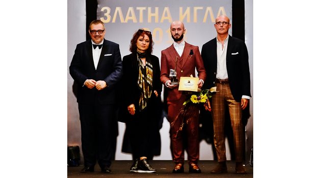 Проф. Любомир Стойков - председател на Академията за мода, Мариела Гемишева, Иван Донев и Алберто Веделаго (от ляво на дясно).