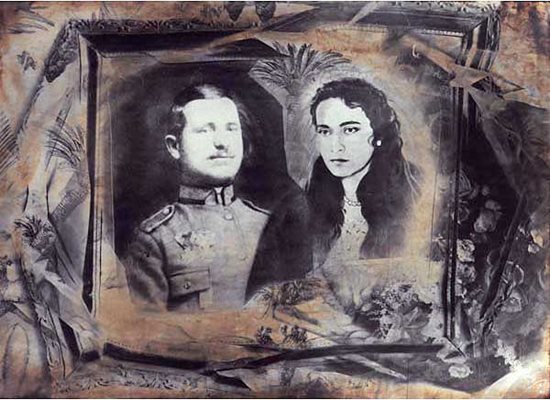 От серията "Моите сватби", ( с дядо ми), 1996, сребърна черно-бяла фотография, 42x60 cm.
Снимки: СГХГ
