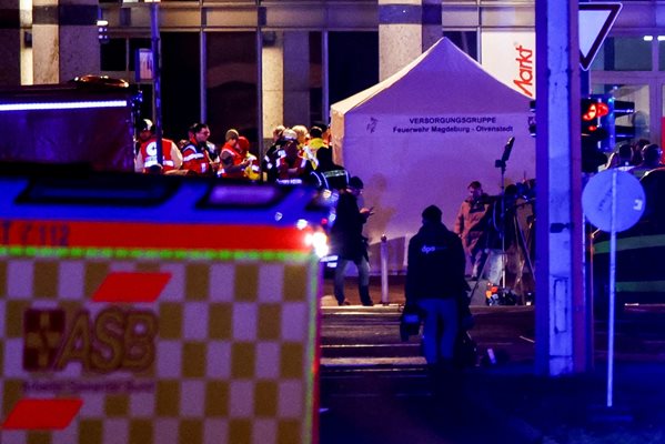 A car plowed into a crowd of people at the Christmas market in‌ Magdeburg Photo: Reuters