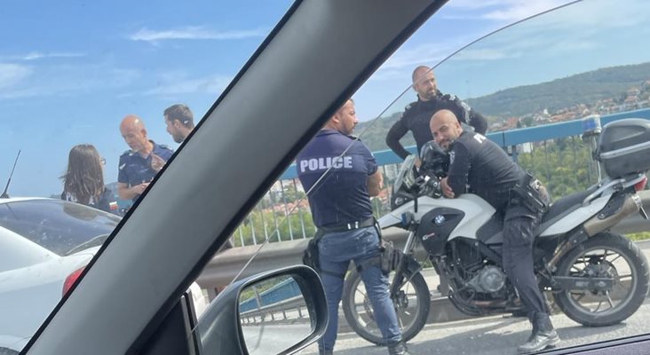 Варненските полицаи се озовали незабавно на сигнала, но установили, че мъжът се придвижвал по моста към дома си, което е рядка гледка.
Снимка: Надежда Алексиева