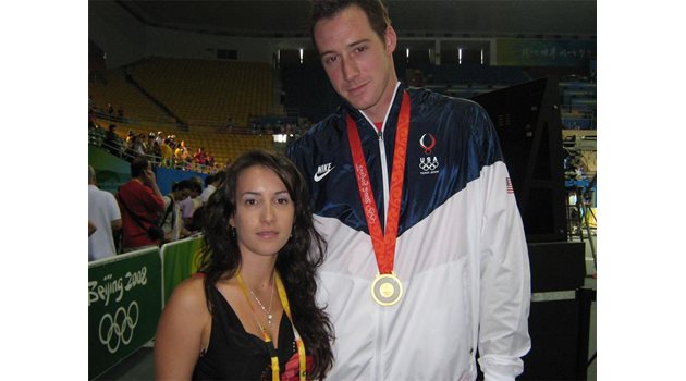 ОЛИмПИЙЦИ: Близнакова и олимпийският шампион по волейбол от САЩ Дейвид Лий.