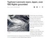 В Япония над 100 полета са отменени заради приближаващ се тайфун