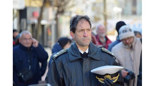 Новият началник на щаба на ВМС капитан I ранг Камен Кукуров. Снимка: Авторката