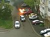Колата на съпругата на бизнесмен горя в "Младост" (Видео)