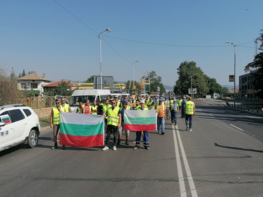 Протест на пътни строители.
Снимка: Ваньо Стоилов