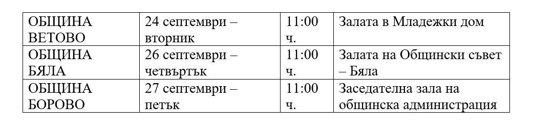 ОИЦ-Русе проведе информационни срещи в 4 общини в област Русе