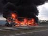 ТИР пламна на магистрала „Тракия” (Снимки+Видео)