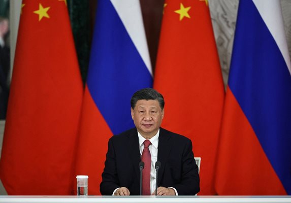 Китайският президент Си Дзинпин по време на официалната среща с руския държавен глава в Кремъл СНИМКА: Ройтерс