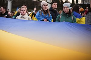 Шествия в Букурещ по повод втората годишнина от руската инвазия в Украйна