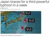 Трети силен тайфун приближава Япония