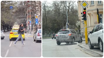 Диляна Попова пресича опасно, минава на червено (снимки)