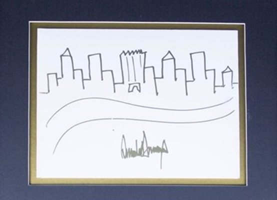 Рисунката на Доналд Тръмп СНИМКА: Аукционна къща "Нейт Д. Сандърс окшънс"