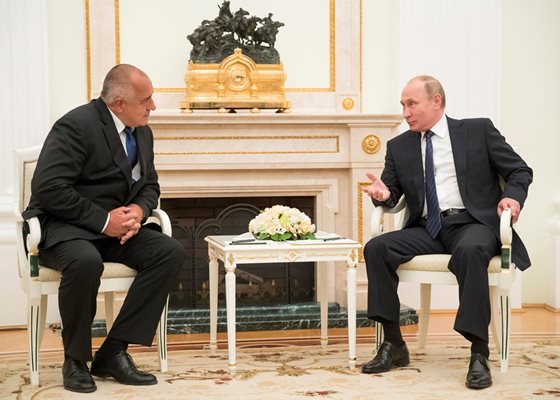 Бойко Борисов и Владимир Путин по време на срещата в Москва СНИМКА: РОЙТЕРС