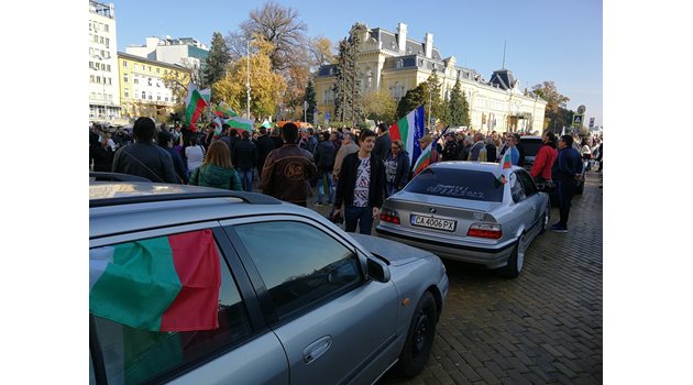 Протестът срещу цените на горивата и данъка за мръсните коли миналата неделя в София.  СНИМКА: ПИЕР ПЕТРОВ