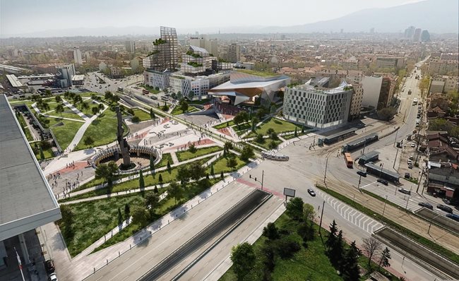 Проектът на “А и А архитекти”, който спечели конкурса за вторичен градски център на София.