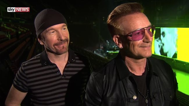 Солистът и китаристът на U2 Боно и Едж СНИМКА: Архив