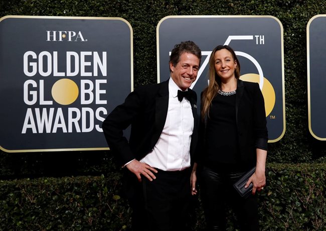 Хю Грант и Ана Ебърстийн на церемонията за наградите "Златен глобус" СНИМКА: Ройтерс