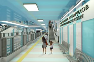 Визуализация на бъдещата метростанция при стадион “Георги Аспарухов”
