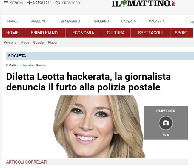 Факсимиле Il Mattino