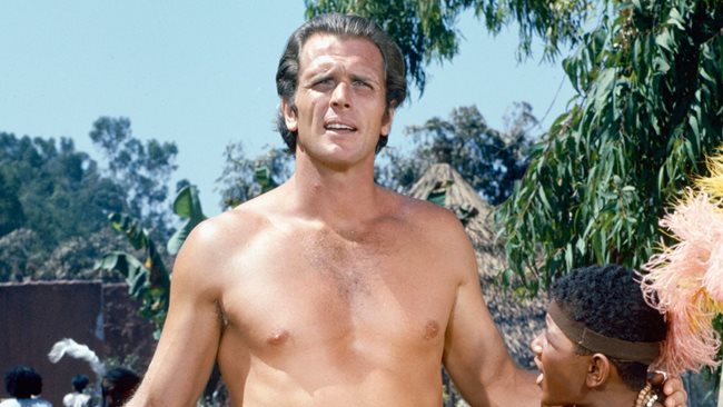 Рон Ели в ролята му на Тарзан през 1967 година. Кадър от филма