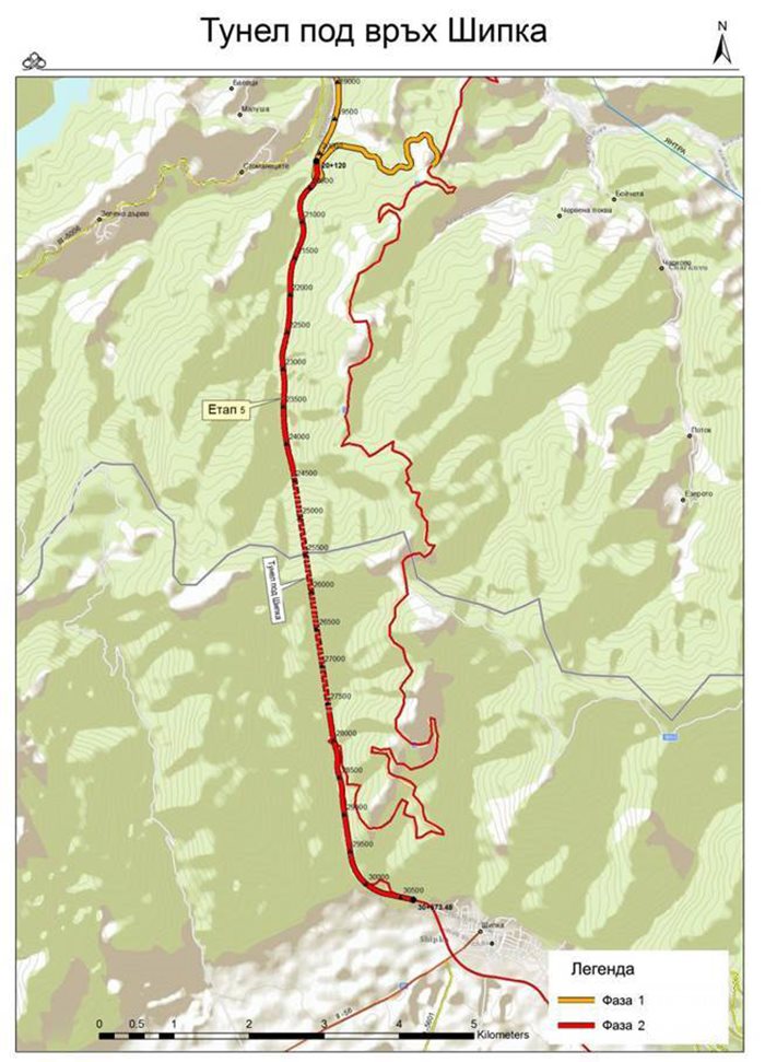 Тунел под връх Шипка
Карта: АПИ