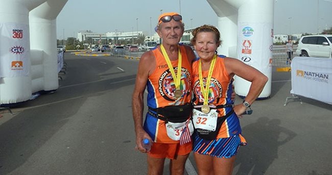 Най-старата семейна двойка, участвала и завършила маратон на всеки континент (съвкупна възраст). Снимки: Guinness World Records