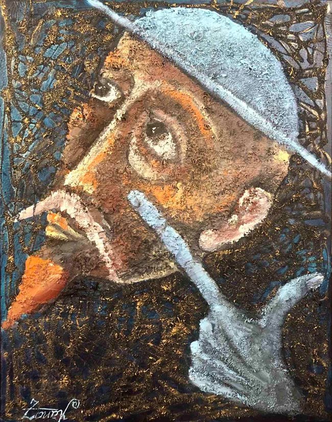 Платното Дон Кихот”, направена с дървени стърготини. С него актьорът ще участва в международната експозиция в София.
СНИМКИ: ЛИЧЕН АРХИВ