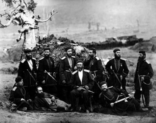 Етнически грузинци - офицери, участници в Руско-турската война (1877-1878). Снимката е предоставена от Иво Хаджимишев.
