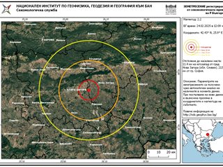 Земетресение край Нова Загора