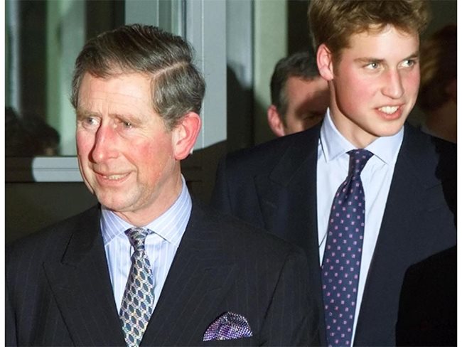 с принц Уилям 2001, Чарлс не изневерява на стила си, вратовръзката, ризта и кърпичката са задължителни