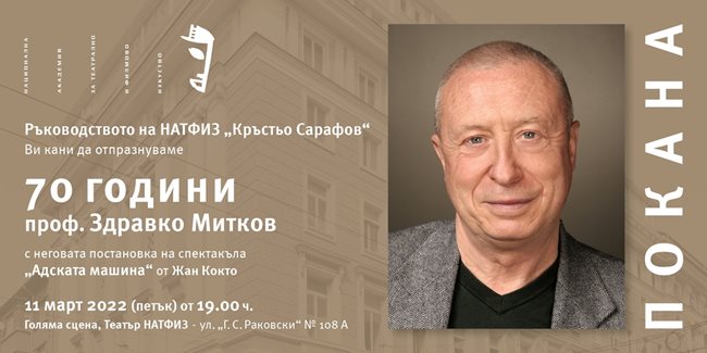 Покана за юбилея на проф. Здравко Митков