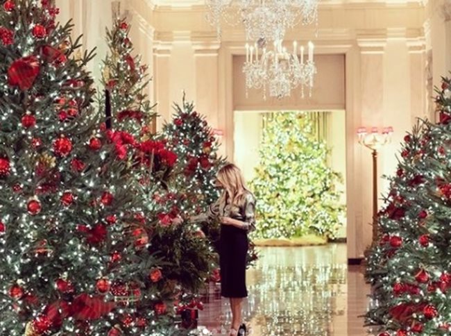 Мелания Тръмп с украсата в Белия дом СНИМКА: Инстаграм/flotus
