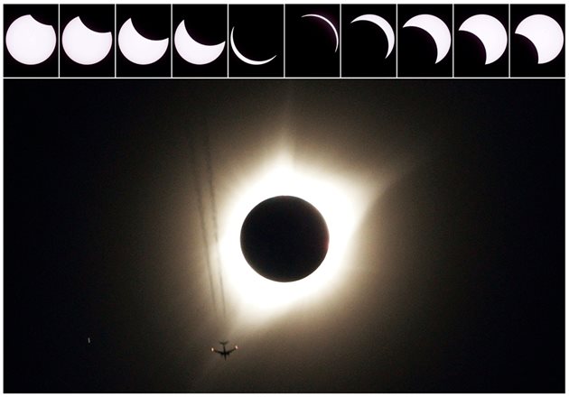 Милиони наблюдаваха първото пълно слънчево затъмнение в САЩ от 99 г. СНИМКИ: РОЙТЕРС