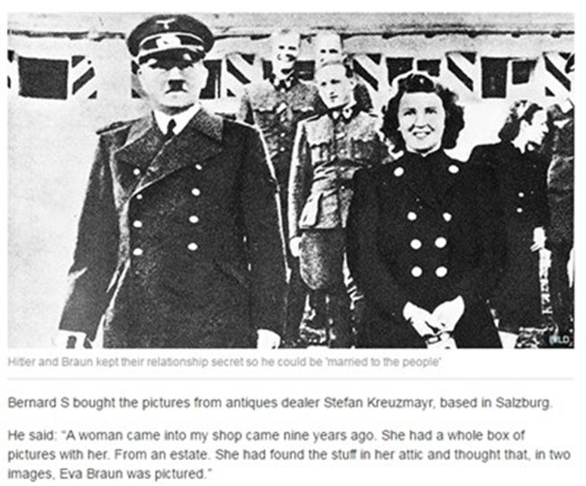 Хитлер и съпругата му Ева Браун Факсимиле: Daily Express