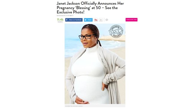 Джанет Джексън потвърди, че очаква първото си дете на 50 (Снимка)