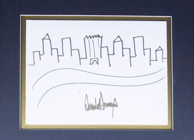 Рисунката на Доналд Тръмп СНИМКА: Аукционна къща "Нейт Д. Сандърс окшънс"