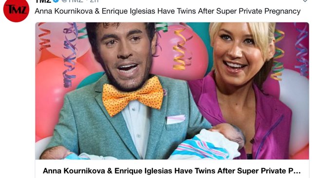 Ана Курникова роди близнаци от Енрике Иглесиас