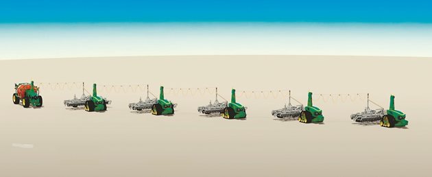 С един трактор GridCON и 5 Joker се създава рояк от всички електрически и автономни селскостопански машини, позволяващи нов вид широкомащабна селскостопанска производствена система