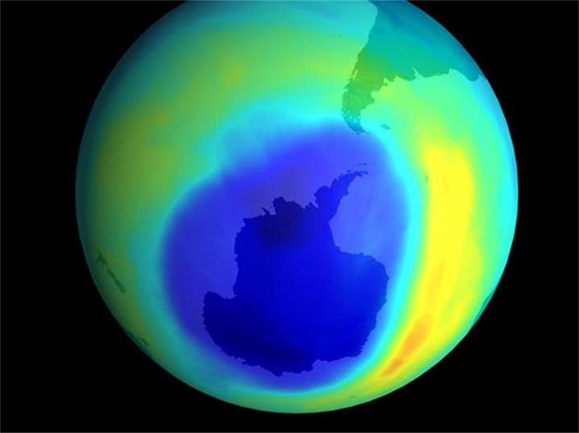 Озоновата дупка в компютърна графика на НАСА.
Снимка: Архив