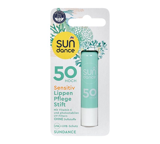 SUNDANCE Слънцезащитен балсам за устни Sensitive SPF 50, 4,8 g