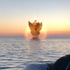 ВМС взривиха плаваща мина в морето край Камчия (Снимки)