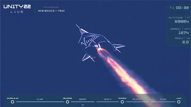 Ричард Брансън полетя до ръба на космоса СНИМКА: Virgin Galactic