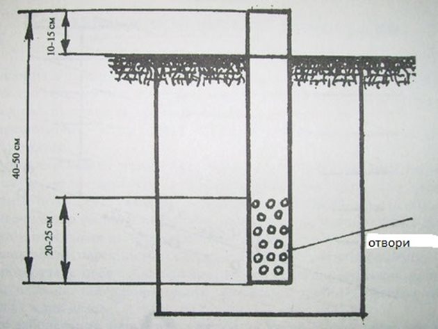 Схема за подземно дренажно напояване на лози