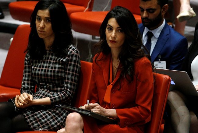 39-годишната правозащитничка бе забелязана на заседание на Съвета за сигурност в рамките а 72-та сесия на Общото събрание на ООН