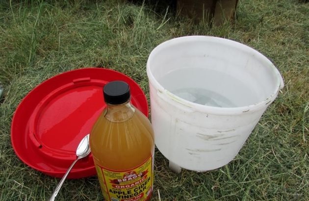 На 1 л вода за пиене добавяйте по 1 супена лъжица натурален ябълков оцет
