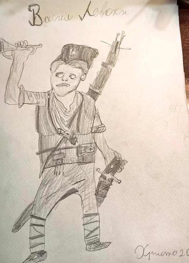 Левски, нарисуван от 7-годишния Христо.. Снимка Инстаграм