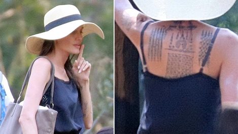 Анджелина Джоли се появи с нови татуировки (вижте снимки)
